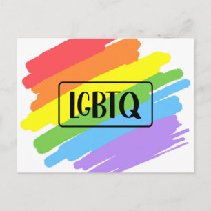LGBTQ Brushstrokes Rainbow Postkarte