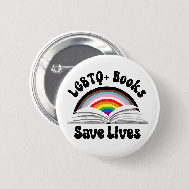 LGBTQ+-Bücher Rettete Leben Button (Vorne & Hinten)