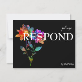 🌈 LGBTQ Budget with menu Petals & Pride RSVP Karte