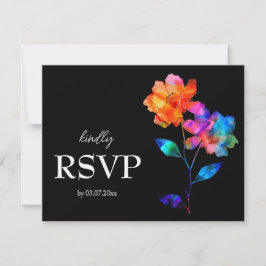 🌈 LGBTQ Budget with menu Petals & Pride RSVP Karte