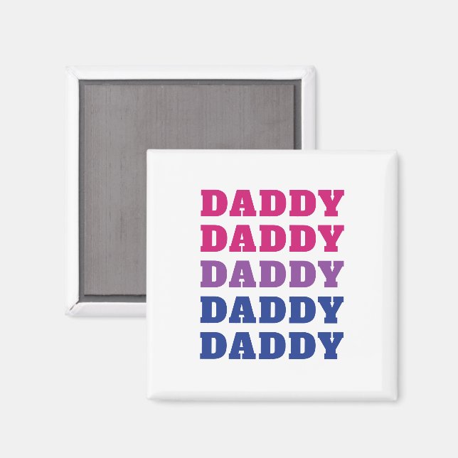 LGBTQ Daddy Bisexual Pride Vater Vatertag Magnet (Vorderseite/Rückseite)