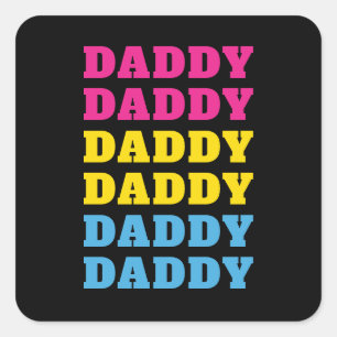 LGBTQ Daddy Pansexual Pride Vater Vatertag Quadratischer Aufkleber