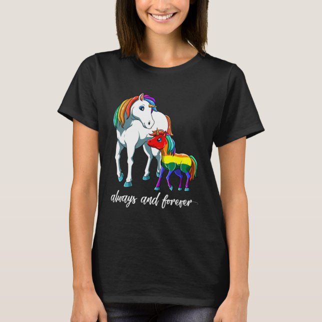 LGBTQ Daughter Son  Unicorn Mama T-Shirt (Vorderseite)