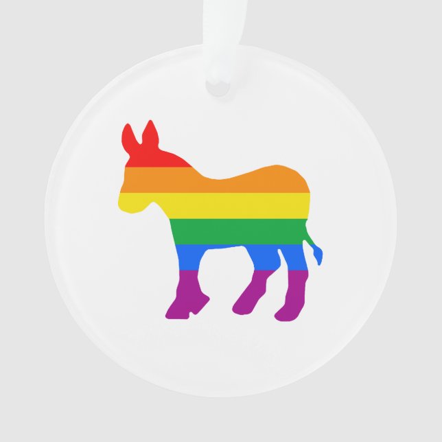 LGBTQ-Demokrat-Pride Ornament (Vorderseite)