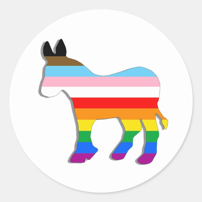 LGBTQ-Demokrat Runder Aufkleber (Vorderseite)