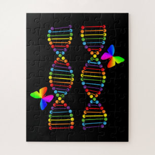 LGBTQ DNA Rainbow Flag Butterfly Gay Pride Monat Puzzle
