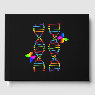 LGBTQ DNA Rainbow Flag Butterfly Gay Pride Month L Gästebuch