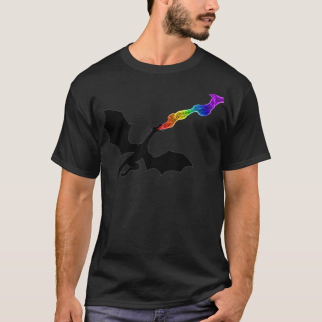 LGBTQ-Drache mit Rainbow-Fire-Prix T-Shirt (Vorderseite)