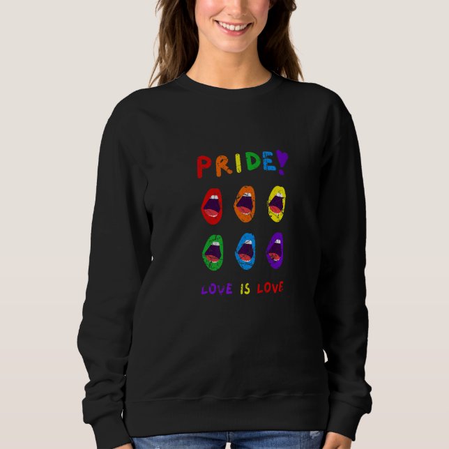 LGBTQ Equality Pride Love Is Love Rainbow Design G Sweatshirt (Vorderseite)