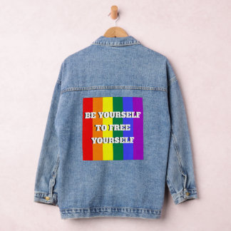 LGBTQ+ EQUALITY RAINBOW FLAG JEANSJACKE