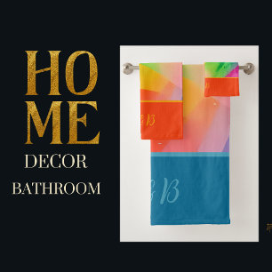 Lgbtq farbiger Regenbogen Badhandtuch Set