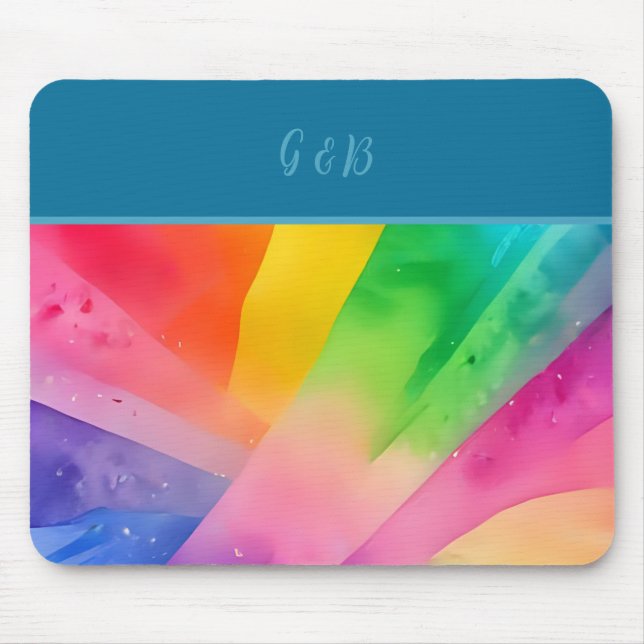 Lgbtq farbiger Regenbogen Mousepad (Vorne)
