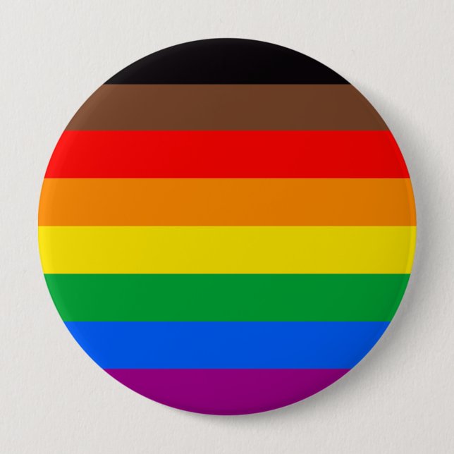 LGBTQ-Flag (8 Streifen) Button (Vorderseite)
