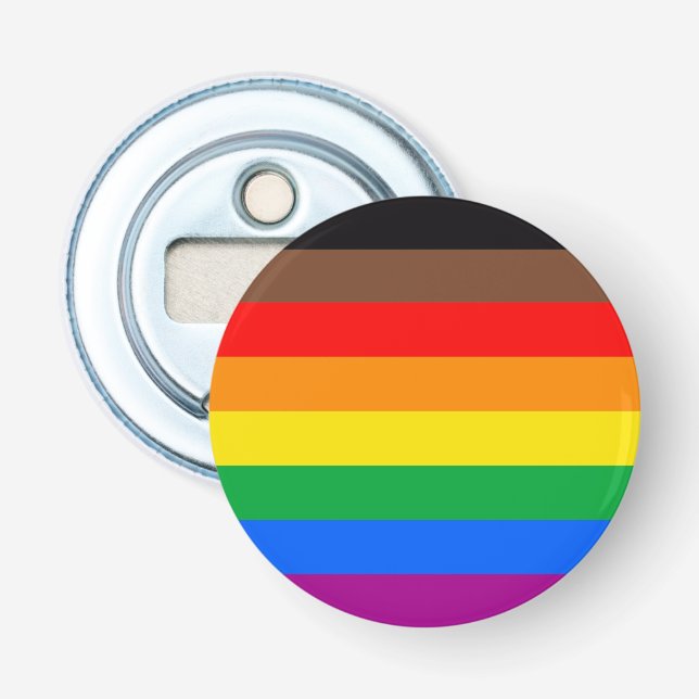 LGBTQ-Flag (8 Streifen) Flaschenöffner (Vorderseite)