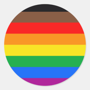 LGBTQ-Flag (8 Streifen) Runder Aufkleber