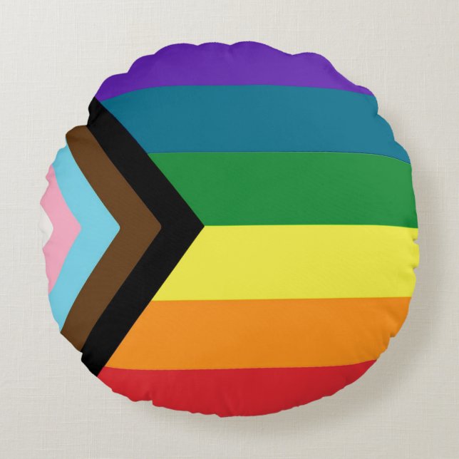 LGBTQ-Flag Akzent Pillow Rundes Kissen (Vorderseite)