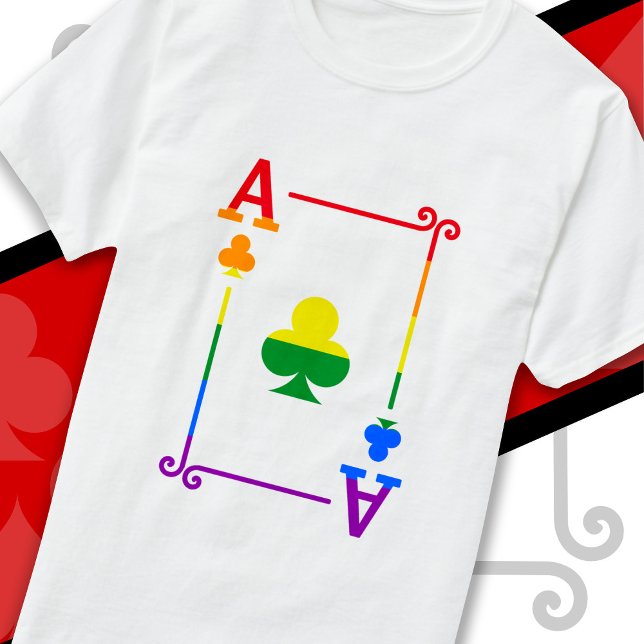 LGBTQ-Flag, auf dem Karten Ace Card Ace Clubs spie T-Shirt (Von Creator hochgeladen)