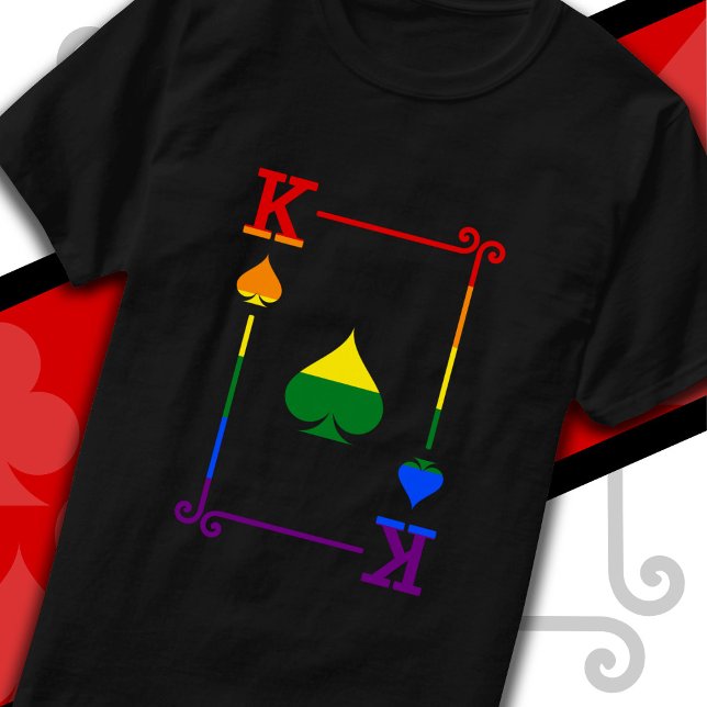 LGBTQ-Flag, auf dem Karten auf der Königskarte abg T-Shirt (Von Creator hochgeladen)