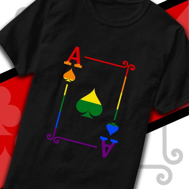LGBTQ-Flag, der Karten auf Ace-Card-Ace-Platinen s T-Shirt (Von Creator hochgeladen)