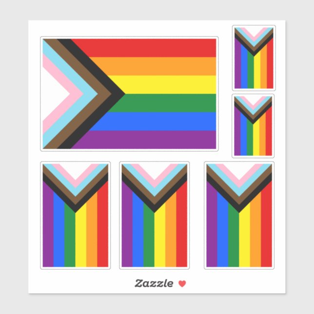 LGBTQ+-Flag für den Fortschritt Aufkleber (Blatt)