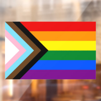 LGBTQ+-Flag für den Fortschritt Fensteraufkleber