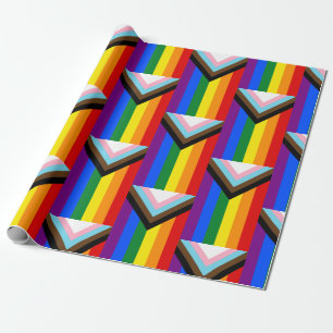 LGBTQ+-Flag für den Fortschritt Geschenkpapier