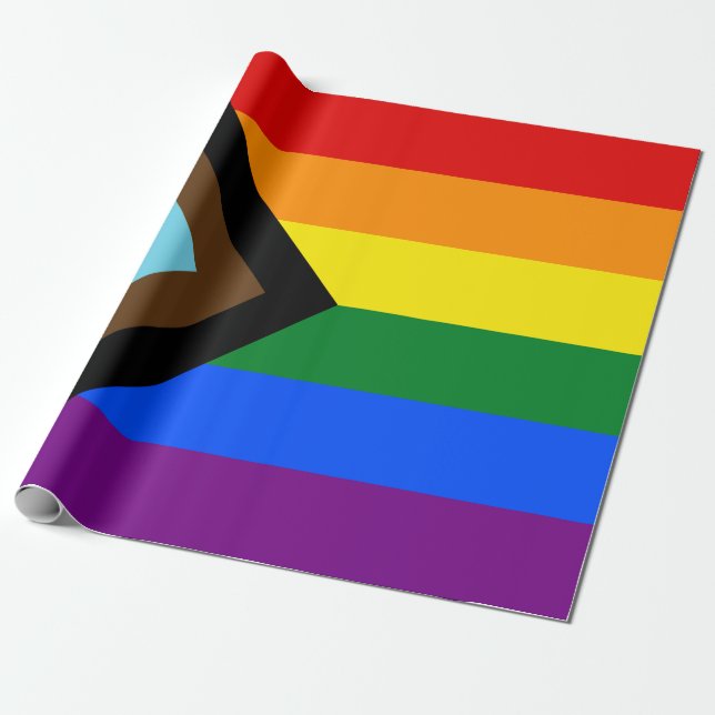 LGBTQ+-Flag für den Fortschritt Geschenkpapier (Ungerollt)