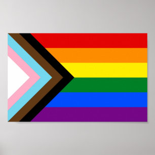 LGBTQ+-Flag für den Fortschritt Poster