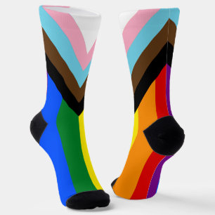 LGBTQ+-Flag für den Fortschritt Socken