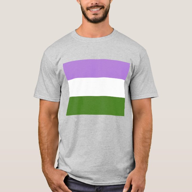 LGBTQ+-Flag für Genderqueer Pride T-Shirt (Vorderseite)