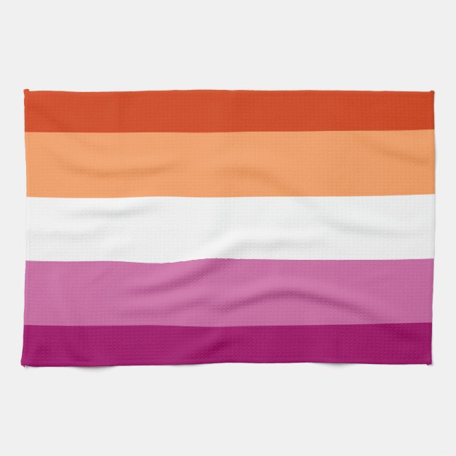 LGBTQ-Flag für Lesben Geschirrtuch (Horizontal)