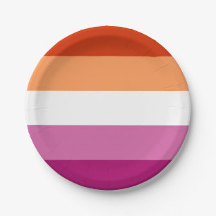 LGBTQ-Flag für Lesben Pappteller
