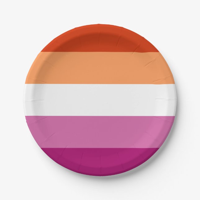LGBTQ-Flag für Lesben Pappteller (Vorderseite)