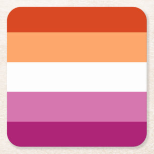 LGBTQ-Flag für Lesben Rechteckiger Pappuntersetzer