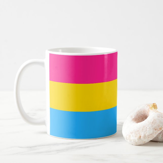 LGBTQ-Flag für Pansexual-Stolz Kaffeetasse (Mit Donut)