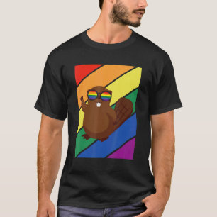 LGBTQ Flag Gay Pride Monat Regenbogen-Beaver mit L T-Shirt