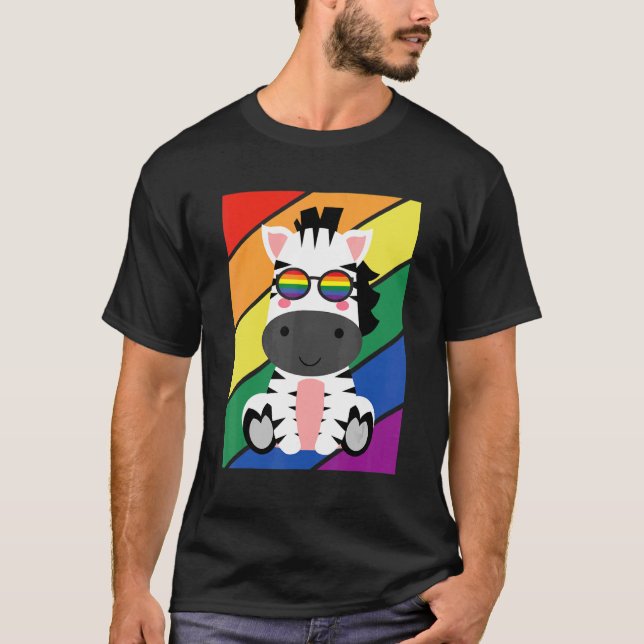 LGBTQ Flag Gay Pride Monat Regenbogen Zebras LGBT  T-Shirt (Vorderseite)
