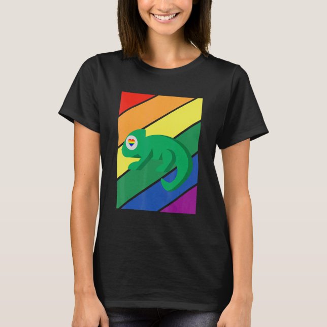 LGBTQ Flag Gay Pride Month Rainbow Chameleon LGBT  T-Shirt (Vorderseite)
