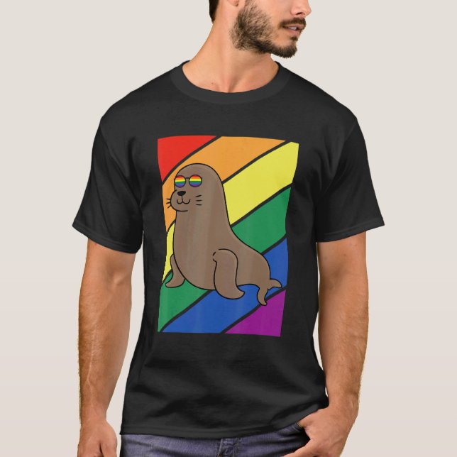 LGBTQ Flag Gay Pride Month Rainbow Sea Lion LGBT G T-Shirt (Vorderseite)