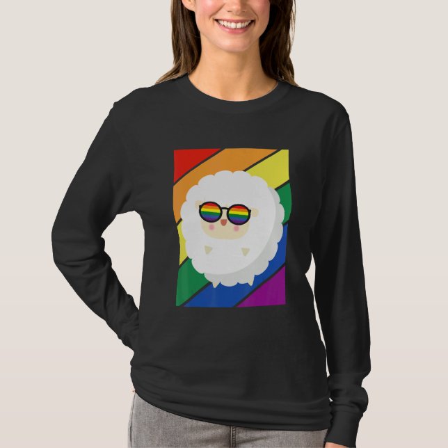 LGBTQ Flag Gay Pride Month Rainbow Sheep With LGBT T-Shirt (Vorderseite)