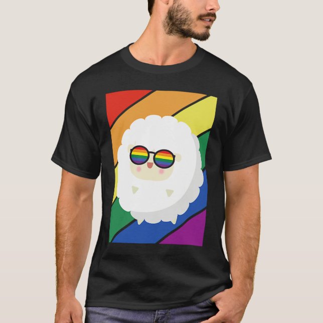 LGBTQ Flag Gay Pride Month Rainbow Sheep With LGBT T-Shirt (Vorderseite)