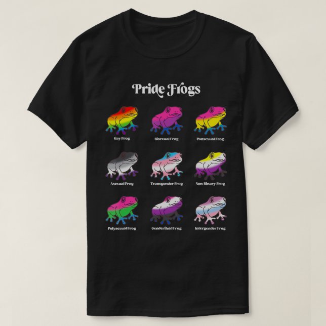 LGBTQ-Flag Kawaii Pride Frogs Gay Trans, nicht bin T-Shirt (Design vorne)
