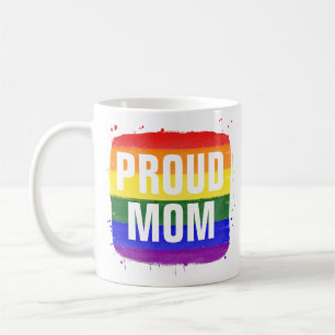 LGBTQ Flag Proud Mama Kaffee Tasse