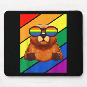 Lgbtq-Flagge Gay Pride Month Murmeltier Mit Lgbt G Mousepad