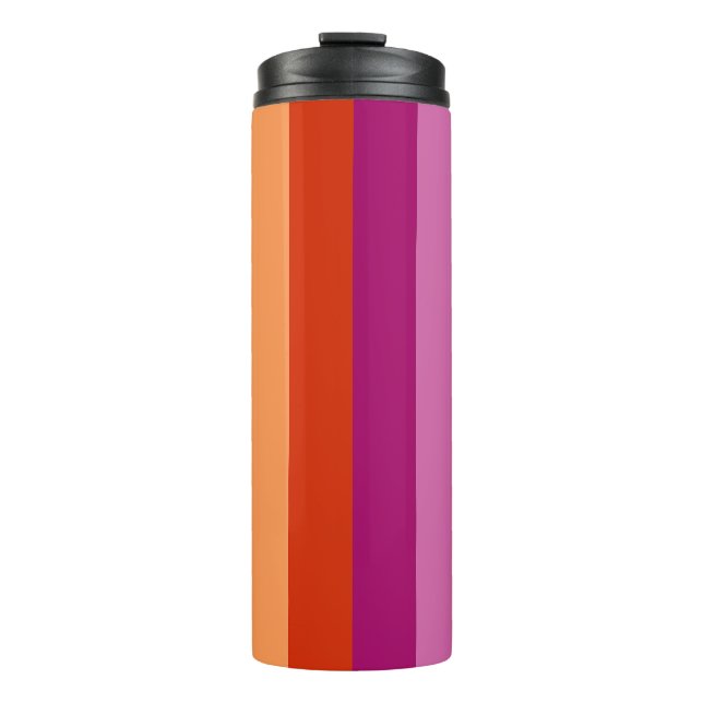 LGBTQ+ Flaggenstreifen für Lesben - Thermosbecher (Vorderseite)