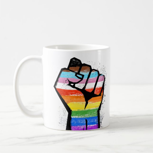 LGBTQ FORTSCHRITTE PRIDE ERSTE KAFFEE-TASSE KAFFEETASSE (Links)