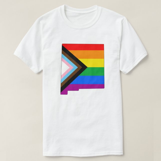 LGBTQ-Fortschrittsbericht des neuen mexikanischen  T-Shirt (Design vorne)
