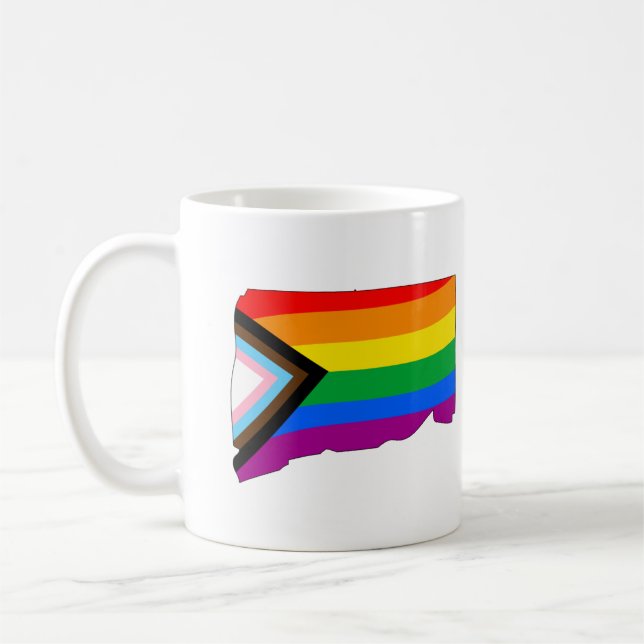 LGBTQ-Fortschrittsbericht für Connecticut Staatsst Kaffeetasse (Links)
