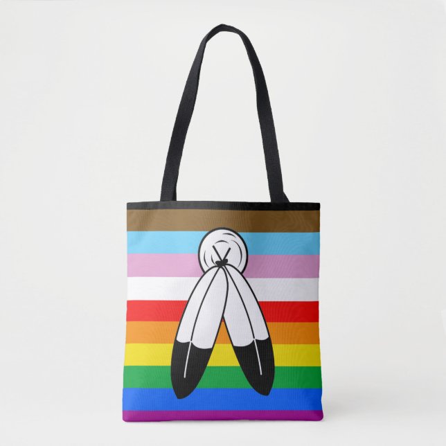 LGBTQ+-Fortschrittsflagge mit zwei Geistern (Vorderseite)