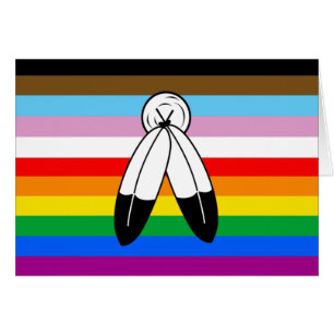 LGBTQ+-Fortschrittsflagge mit zwei Geistern